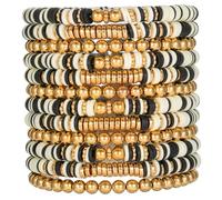 HYHONEY Friendship Bracelets Beaded Bracelets Heishi Bracelet Cute Bracelets Stack Vinyl Clay Disc Bead Surfer Stretch Summer Beach Bracelets For Women Preppy Bracelets, One Size, Clay, clay