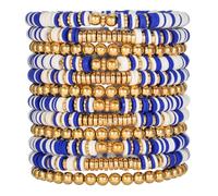 HYHONEY Friendship Bracelets Beaded Bracelets Heishi Bracelet Cute Bracelets Stack Vinyl Clay Disc Bead Surfer Stretch Summer Beach Bracelets For Women Preppy Bracelets, One Size, Clay, clay