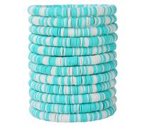 HYHONEY Friendship Bracelets Beaded Bracelets Heishi Bracelet Cute Bracelets Stack Vinyl Clay Disc Bead Surfer Stretch Summer Beach Bracelets For Women Preppy Bracelets, One Size, Stone, clay