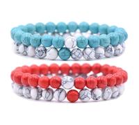HYHONEY Matching Bracelets Couples Bracelets Friendship Bracelets Beaded Bracelets His And Hers 8mm Natural Stone Matching Bracelets For Couples Elastic Stretch Bracelets For Women Men, One Size