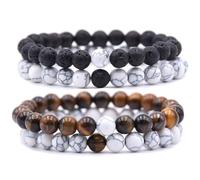 HYHONEY Matching Bracelets Couples Bracelets Friendship Bracelets Beaded Bracelets His And Hers 8mm Natural Stone Matching Bracelets For Couples Elastic Stretch Bracelets For Women Men, One Size