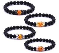 HYHONEY Mens Bracelet Beaded Bracelets Micro Pave Zircon Bracelets for Men Women His and Hers Elastic Adjustable, One Size, Brass, zircon