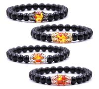 HYHONEY Mens Bracelet Beaded Bracelets Micro Pave Zircon Bracelets for Men Women His and Hers Elastic Adjustable, One Size, Brass, zircon