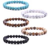 HYHONEY Mens bracelet Bracelets for women Bracelets Beaded Bracelets Mens jewelry Mens Womens Bracelet bracelets for men bracelet men men's fashion Mens beaded bracelets, One Size, Stone, Agate