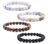 HYHONEY Mens bracelet Bracelets for women Bracelets Beaded Bracelets Mens jewelry Mens Womens Bracelet bracelets for men bracelet men men's fashion Mens beaded bracelets, One Size, Stone, Agate