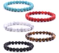 HYHONEY Mens bracelet Bracelets for women Bracelets Beaded Bracelets Mens jewelry Mens Womens Bracelet bracelets for men bracelet men men's fashion Mens beaded bracelets, One Size, Stone, Agate
