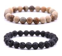 HYHONEY Mens bracelet Bracelets for women Bracelets Beaded Bracelets Mens jewelry Mens Womens Bracelet bracelets for men bracelet men men's fashion Mens beaded bracelets, One Size, Stone, Agate