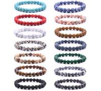 HYHONEY Mens bracelet Bracelets for women Bracelets Beaded Bracelets Mens jewelry Mens Womens Bracelet bracelets for men bracelet men men's fashion Mens beaded bracelets, One Size, Stone, Agate