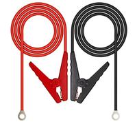 Hyhpsjiee 2pcs Farm Electric Fence Lead Electric Fence Charger Electric Fence Wire Connect with Crocodile Clip 1M.(Black+Red)