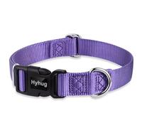 Hyhug Design Classic Basic Nylon Dog Collar, Can Install Dog Tag (Large, Ultra Violet)