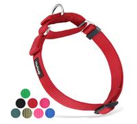 Hyhug Strong Nylon Non - Escape Martingale Dog Collar for Large Breeds Boy and Girl Dogs - Walking Training Daily Use. (Large, Red)