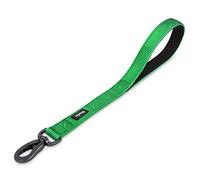 Hyhug Traffic Durable Nylon Short Lead with Soft Padded Neoprene Lined Handle for Medium Large Giant Boy and Girl Dogs -Walking, Professional Training (18 Inch Long, Lime Green)