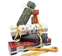 Hyhuiyin 24 Packs Christmas Crackers, Diy Christmas Crackers Bulk Make Your Own Crackers Kit Luxury Cracker Candy Paper Boxes with Ribbon Xmas Crackers Ideas for Adults Kids No Snap