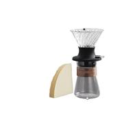 HYHWYD Pour Over Coffee Maker Set With Filter Cup Immersion Dripper Switch Glass Filters V02 For Home Or Office 500ml(Transparent-3pc Set)