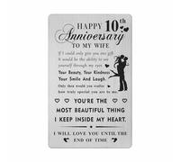 HYHYDHP 10th Wedding Anniversary Card Gifts for Wife - Happy 10 Year Anniversary Card for Her Women