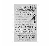 HYHYDHP 12th Anniversary Card Gifts for Husband - Happy 12 Year Anniversary Card for Him Men