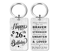HYHYDHP 26th Birthday Gifts for Women Men - Happy 26 Year Old Birthday Keychain