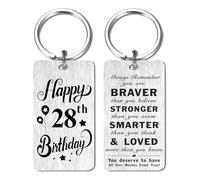 HYHYDHP 28th Birthday Gifts for Women Men - Happy 28 Year Old Birthday Keychain for Her Him