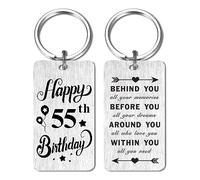 HYHYDHP 55th Birthday Gifts for Women Men - Happy 55 Year Old Birthday Keychain