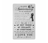 HYHYDHP 6th Anniversary Card Gifts for Husband - Happy 6 Year Anniversary Card for Him Men