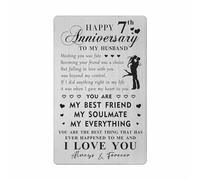 HYHYDHP 7th Anniversary Card Gifts for Husband - Happy 7 Year Anniversary Card for Him Men
