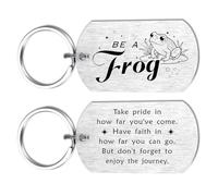 HYHYDHP Be A Frog Keyring - Cute Frog Gifts for Men Women, Double Sided Stainless Steel Keychain, Perfect for Friend Son Daughter Fun Graduation Birthday Gift