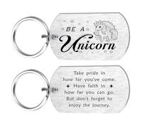 HYHYDHP Be A Unicorn Keyring for Her - Inspirational Unicorn Gifts for Women & Girls, Double Sided Stainless Steel Keychain, Perfect for Unicorns Lovers Graduation Birthday Gift