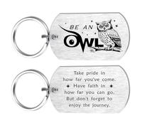 HYHYDHP Be An Owl Keyring for Men Women - Inspirational Owl Gifts for Knowledge Seekers, Double Sided Stainless Steel Keychain, Perfect for Student Graduate Friend Graduation Birthday Gift