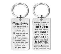 HYHYDHP Brother Birthday Gifts Adult Happy Birthday Big brother Keychain from Brother, Silver