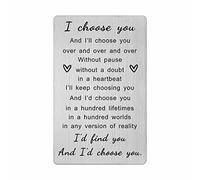 HYHYDHP I Choose You Gifts Wallet Card for Him, Groom Gifts from Bride on Wedding Day, Anniversary Cards for Men Husband, Valentines, Christmas Ideas