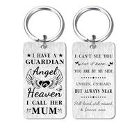 HYHYDHP Mum Memorial Gifts Sympathy Keychain for Loss Mother - I Have A Guardian Angel In Heaven Keyring - In Memory of Mum Bereavement Keepsake Remembrance Grief Gifts