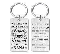 HYHYDHP Nana Memorial Gifts Sympathy Keychain for Loss Grandma - I Have A Guardian Angel In Heaven Keyring - In Memory of Nana Bereavement Keepsake Remembrance Gifts