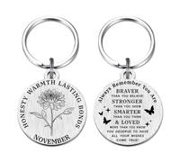 HYHYDHP November Birth Flower Keychain - November Birth Flower Gifts - Unique Chrysanthemum Birthday Ideas