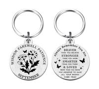 HYHYDHP September Birth Flower Keychain - September Birth Flower Gifts - Unique Michaelmas Daisy Birthday Ideas