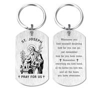 HYHYDHP St. Joseph Keychain for Men - Patron Saint of Fathers Workers Gifts, Saint Joseph Prayer Gift for Dad, Catholic Fathers Day Key Chain for Dad Grandpa Him