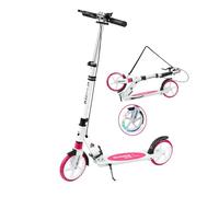 Hyiatyo Scooter for Kids 8-12 Teens & Adults with Handbrake- LED Flashing Wheels, 100kg Capacity, Adjustable Height Big Wheels City Scooter