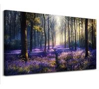 hyidecorart Canvas Wall Art for Living Room Large, 20"x40" Natural Landscape Pictures Prints, Lavender Forest Bedroom Decor Aesthetic, Purple Wall Decorations for Office Bathroom Hallway Dining Room