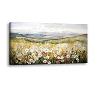 hyidecorart Canvas Wall Art for Living Room Large, 20"x40" Natural Landscape Pictures Prints, Wildflowers on the Hillside Bedroom Decor Aesthetic, Modern Wall Decorations for Office Bathroom Hallway