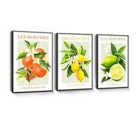 hyidecorart Citrus Fruit Canvas Wall Art with Black Frame, Modern Fruit Lemon Blood Orange Wall Pictures Living Room Farm Garden Decoration Kitchen Dining Room Bedroom Bathroom and Office