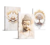 hyidecorart Tree of Life Lotus Mandala Wall Art for Living Room 16x23 in