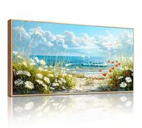 hyidecorart Wall Art for Living Room, 20"x40" Large Flower Beach Nature Modern Canvas Wall Prints, Framed Landscape Wall Decoration for Bedroom Office Hallway