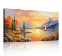 hyidecorart Wall Art for Living Room, 20"x40" Large Sunset Landscape Canvas Wall Prints, Modern Nature Wall Decoration for Bedroom Office Hallway