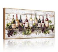 hyidecorart Wall Art for Living Room, 20"x40" Large Wine Modern Canvas Wall Prints, Framed Landscape Nature Wall Decoration for Bedroom Kitchen Bar Office Hallway