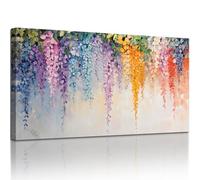 hyidecorart Wall Art for Living Room, 23"x46" Colourful flowers Large Canvas Wall Prints, Nature Landscape Modern Wall Decoration for Bedroom Hallway Office