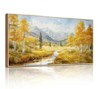 hyidecorart Wall Art for Living Room, 24"x47" Large Golden Autumn Modern Canvas Wall Prints, Framed Landscape Nature Wall Decoration for Bedroom Office Hallway