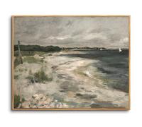 hyidecorart Wooden Framed Canvas Wall Art for Living Room, 12"x16" Classical Seaside Landscape Vintage Bedroom Decor Aesthetic, Modern Paintings Artwork Wall Decorations Desktop Hallway Dining Room