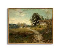 hyidecorart Wooden Framed Canvas Wall Art for Living Room, 12"x16" Countryside Road Vintage Bedroom Decor Aesthetic, Paintings Artwork Wall Decorations for Desktop Office Bathroom Hallway Dining Room