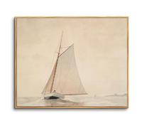 hyidecorart Wooden Framed Canvas Wall Art for Living Room, 12"x16" Nautical Sailboat Vintage Bedroom Decor Aesthetic, Modern Paintings Artwork Wall Decorations for Desktop Bathroom Hallway Dining Room