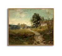 hyidecorart Wooden Framed Canvas Wall Art for Living Room, 16"x24" Countryside Road Vintage Bedroom Decor Aesthetic, Paintings Artwork Wall Decorations for Desktop Office Bathroom Hallway Dining Room