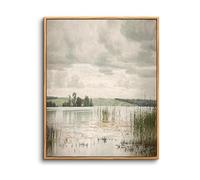 hyidecorart Wooden Framed Canvas Wall Art for Living Room, 8"x10" Nature Lake Art Work Vintage Bedroom Decor Aesthetic, Pictures Prints Wall Decorations for Desktop Office Bathroom Hallway Dining Room